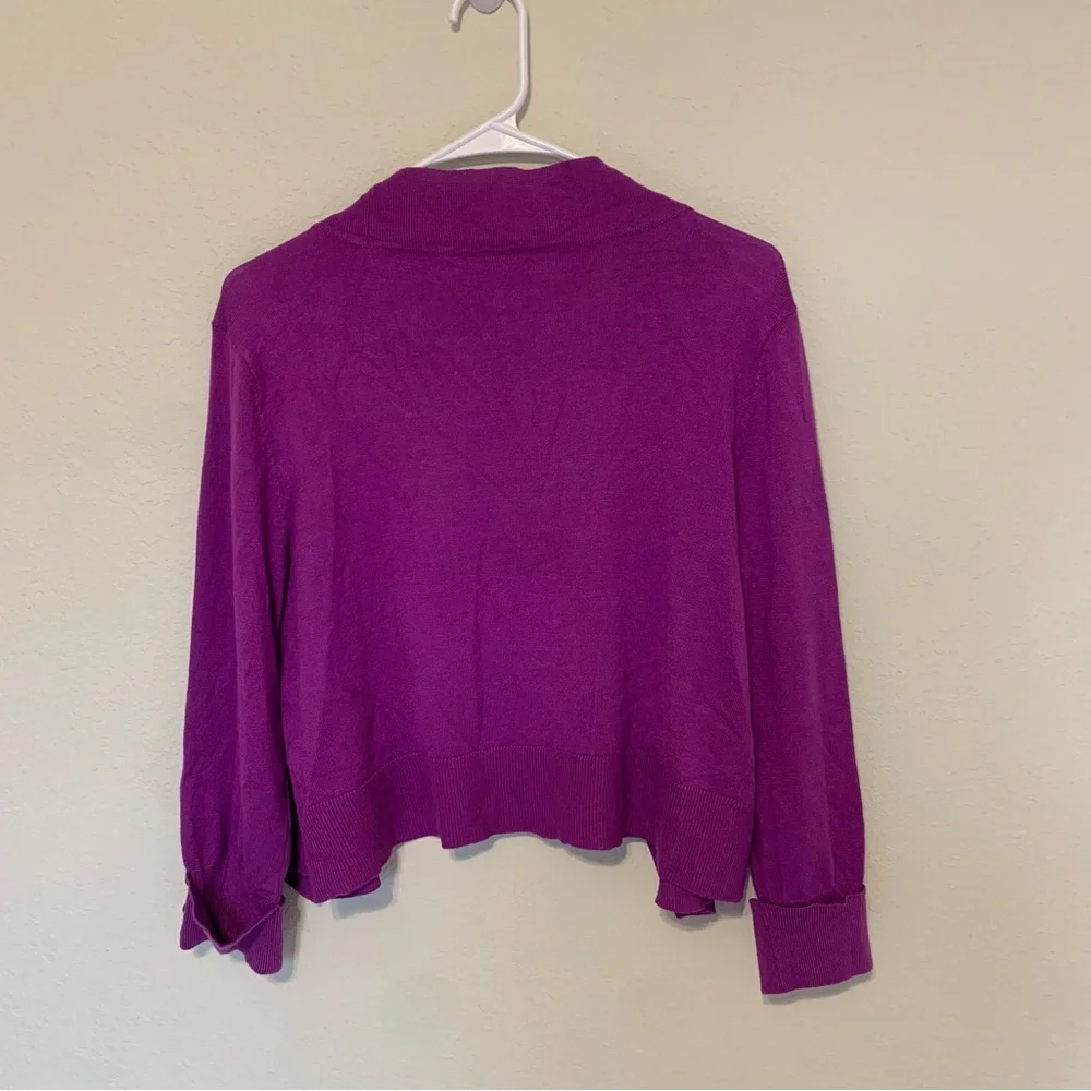 Christopher & Banks Deep Violet Women's Knit Open Front Cardigan Size Medium